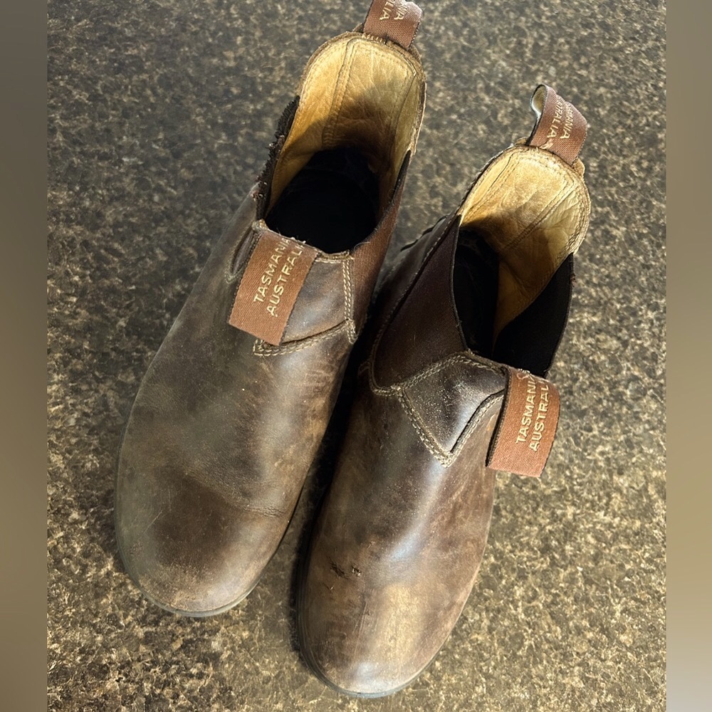 Women's 8 AUS 5 Blundstone Brown Pull On Leather Chelsea Boots Distressed